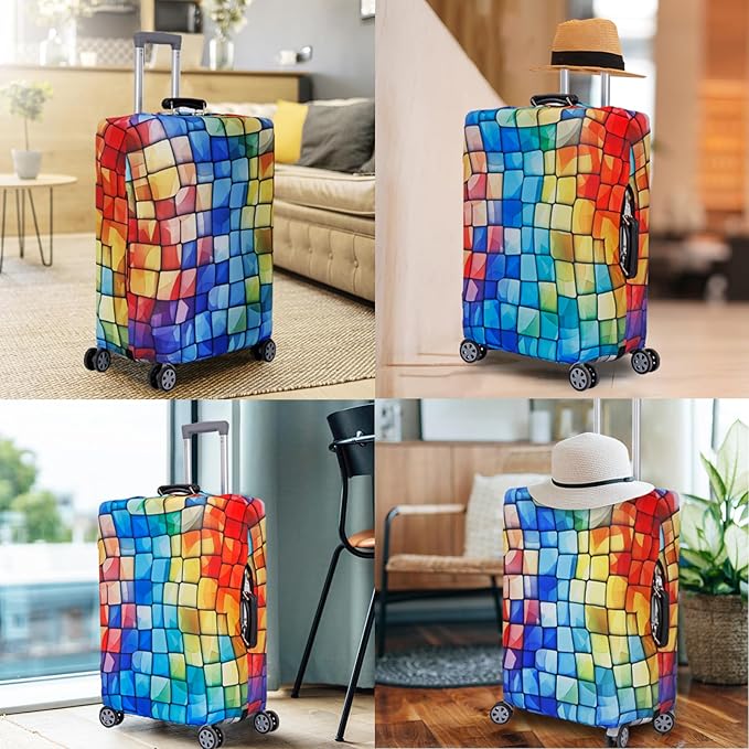 MosaiRudo Travel Luggage Covers For Suitcase Tsa Approved,Suitcase Cover Protector Fit 18-32 Inch Luggage Travel Accessories (T2483, S)