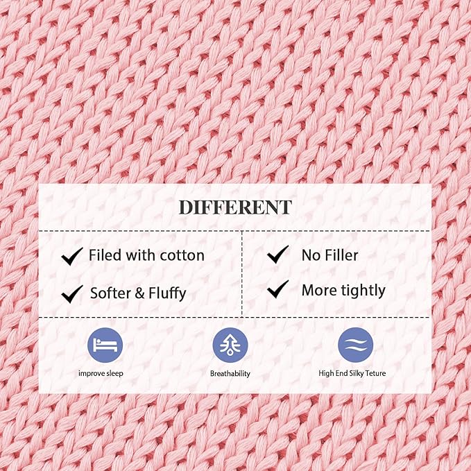 L'AGRATY Knitted Weighted Blanket - 48"x72" 12lbs Cooling Chunky Knit Heavy Blanket for Adults Braided Crochet Throw Thick Cable Yarn Knit Decorative No Beads Evenly Weighted Machine Washable