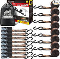 XSTRAP STANDARD Ratchet Tie Down Straps - 8PK - 1'' x 10 ft - 900 LB Break Strength Cargo Straps for Moving Appliances, Lawn Equipment, Motorcycle (Camouflage2)