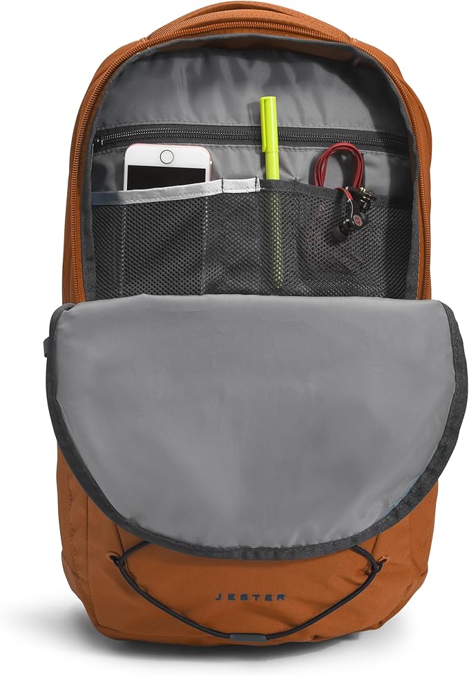 THE NORTH FACE Jester Everyday Laptop Backpack | Commuter Daypack with Water Repellent Finish, 16" Laptop Sleeve, Huge Main Compartment, Leather Brown/TNF Black-NPF, One Size