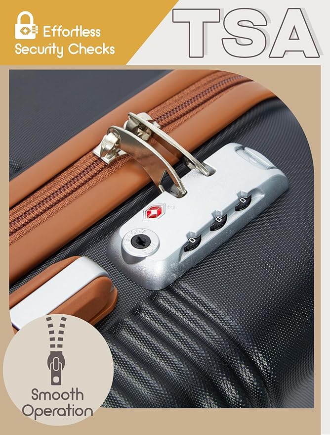 Luggage Sets 5 Piece, Suitcases with Wheels, Hardshell Suitcase Set, ABS Carry on Luggage Set with TSA Lock, Travel Luggage