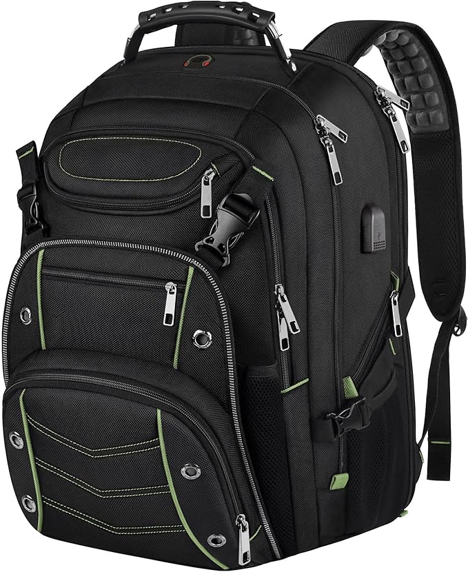 VECKUSON 18.4 Inch Laptop Backpack for Men and Women, 55L Extra Large Gaming Laptops Backpack with USB Charger Port, TSA Friendly Flight Approved and RFID Anti-Theft Pocket