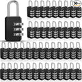 Chumia 50 Pack 3 Digit Combination Lock Small Combo Locks Waterproof Luggage Number Padlock for Backpack Suitcases Traveling Toolbox School Gym Employee Locker