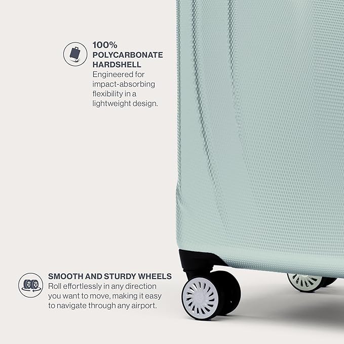 Travelpro Pathways 3 Hardside Expandable Luggage, 8 Spinner Wheels, Lightweight Hard Shell Suitcase, Cloud Grey, 3 Piece Set (21/25/28)