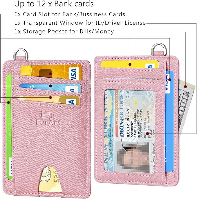 FurArt Slim Minimalist Wallet, Front Pocket Wallets, RFID Blocking, Credit Card Holder for Men & Women