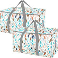 BALEINE 2-Pack Oversized Moving Bags with Reinforced Handles, Heavy-Duty Storage Tote for Clothes, Moving Supplies (Mosaic, 2-Pack)