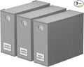 SpaceAid 3 Pack Bed Sheet Organizers and Storage, Foldable Sheet Organizer for Linen Closet, Sheets Set Folder Keeper with Window XL (Queen & King Size) Bedding Container (Gray, 3 Pack)