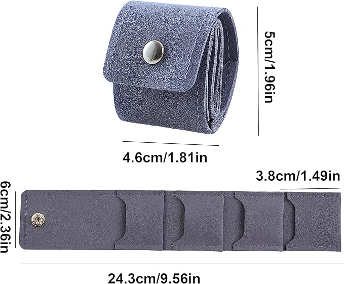 3 PCS Mini Travel Jewelry Organizer Bag - Tinycious Foldable Portable Case with Buckle, Auxiliary Jewelry Storage for Travel
