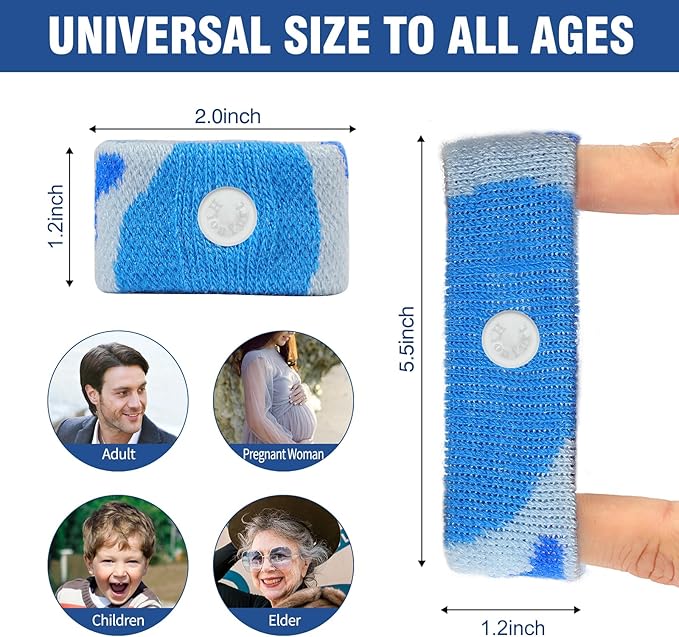 Motion Sickness Bands Anti Nausea Wristband for Adult and Kids Morning Sickness Relief for Pregnant Women Acupressure Nausea Relief for Car, Sea, Air Sickness - 1 Pair Camo Blue