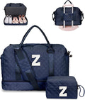 Birthday Gifts for 6 7 8 9 10 11 12 13 Year Old Girls-Duffle Travel Bags, Personalized Weekender Bag, Monogram Overnight Bag for Women, Travel Bag with Makeup Bag Gifts for family (Letter Z)