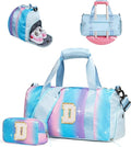 Cute Preppy Gifts for Girls-Girl Gym Bag with Shoe Compartment, Kid Personalized Weekender Overnight Bags, Initial Travel Tote with Makeup Pouch, Chenille Gift for Teen (Letter D)