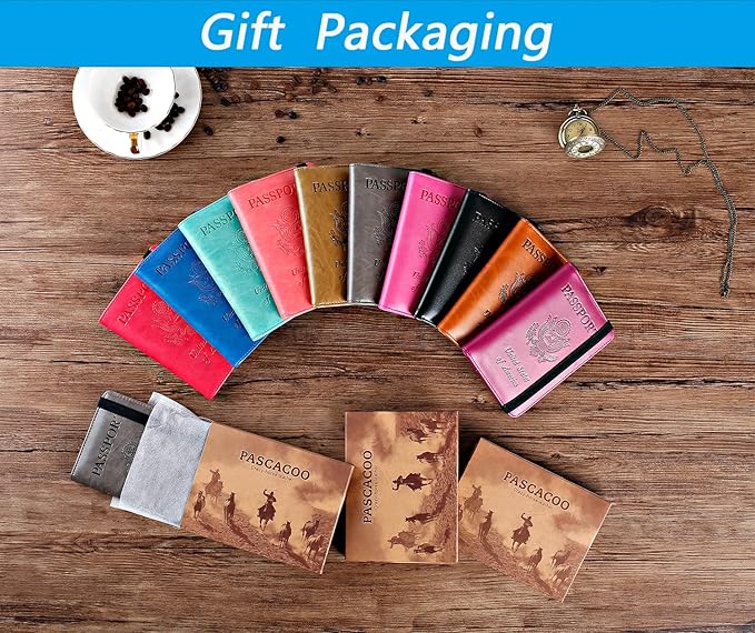 Passport Holder Cover Wallet Travel Essentials RFID Blocking Leather Card Case International Must Haves Travel Accessories for Women Men(101#Earthy Yellow)