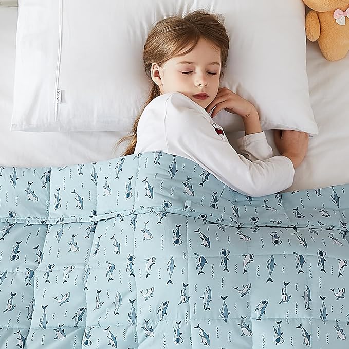 L'AGRATY Weighted Blanket - 36"x48" 3lbs Weighted Blanket Microfiber Material with Glass Beads Small Blanket for All-Season Summer Fall Winter Soft Thick Blanket