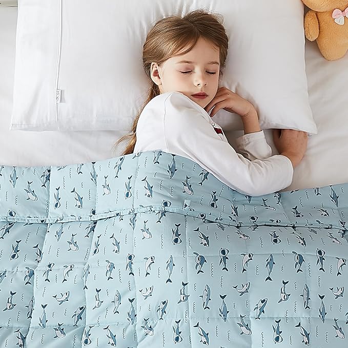 L'AGRATY Weighted Blanket - 36"x48" 5lbs Weighted Blanket Microfiber Material with Glass Beads Small Blanket for All-Season Summer Fall Winter Soft Thick Blanket