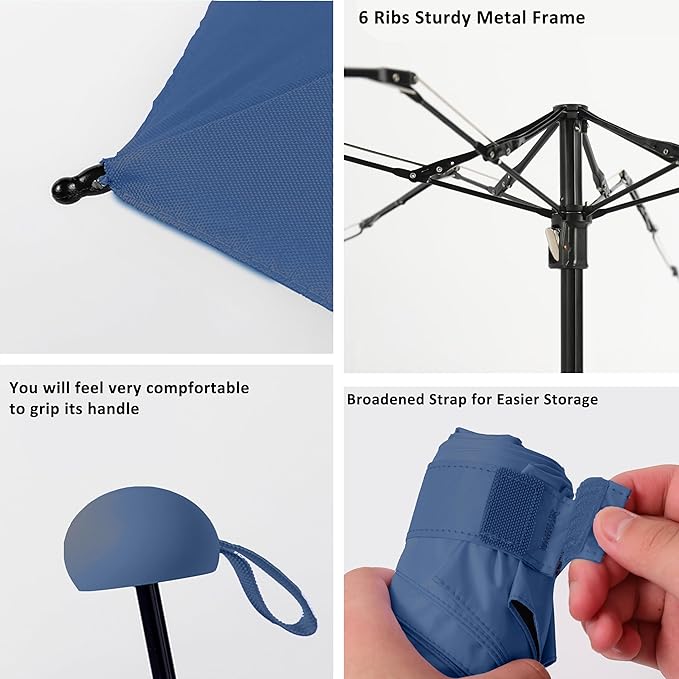 BAODINI Travel Mini Umbrella for Purse With Case Small Compact UV Sun Protection Sun Lightweight Tiny Pocket Umbrella for Women Kids and Men