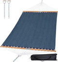 SUNCREAT Hammocks Two Person Tree Hammock, Heavy Duty Hammock for Poolside, Garden, Backyard, Patio, 450lbs Capacity, Navy