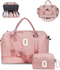 Preppy Stuff for Teenage Girl Gifts-Initial Duffle Bag with Shoe Compartment, Weekender Bag, Monogram Overnight Bag, Letter Travel Bag with Makeup Bag，Birthday Gift for Women Girl (Letter Q)