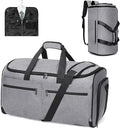 Bukere Carry on Garment Bag for Travel, Convertible Travel Duffel Suit Bag with Backpack Straps, Shoe Compartment, 3 in 1 Weekender Suit Bag for Men Women