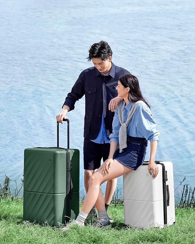 Luggage Sets 2 Piece, Carry On Luggage Airline Approved, Large Checked Trunk Luggage with Smooth Spinner Wheels, Hard Case PC Suitcase Sets, TSA Approved, 20in/29in (Seaweed Green, Hudson)