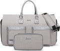 Convertible Garment Bag with Toiletry Bag, Modoker Carry on Garment Duffel Bag for Men Women - 2 in 1 Hanging Suitcase Suit Travel Bags, Light Grey