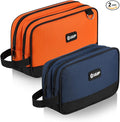 Small Tool Bag 2 Pack, Zipper Tool Pouch Two Compartments, 10 12 inch Utility ToolBag with Carrying Handle, Toolbox Storage Organizer for Electrician Mechanic, Gift for Men Dad, Orange/Blue