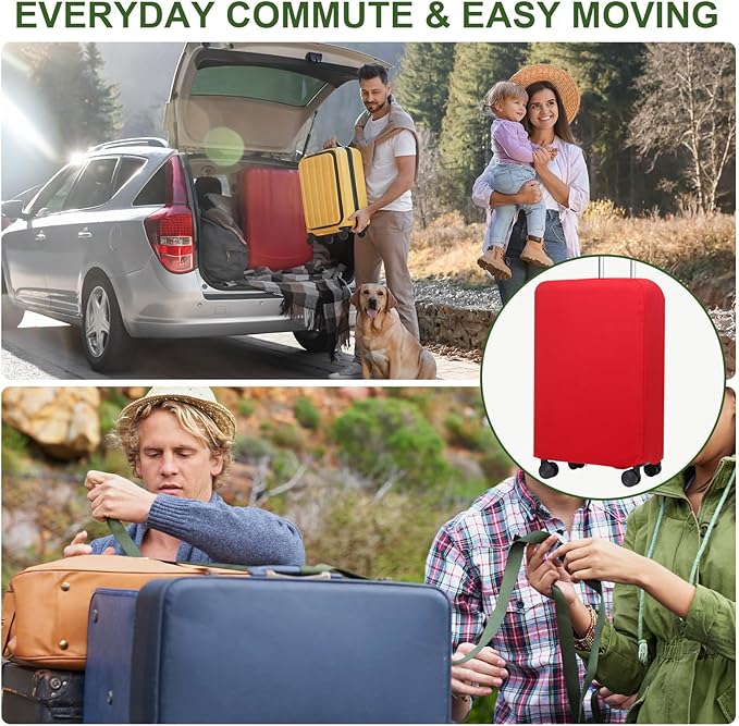 PATIKIL Luggage Cover, Suitcases Covers Elastic Carry on Cover Protector Washable Scratch-Resistant Fits 28-29 Inch Luggage for Travel Business Trips, Red