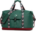 SUNNY BIRD Duffel with Utility Pouch, 40L Weekender Overnight Bag with Shoe Compartment for Travel and Sports (Greenboho)