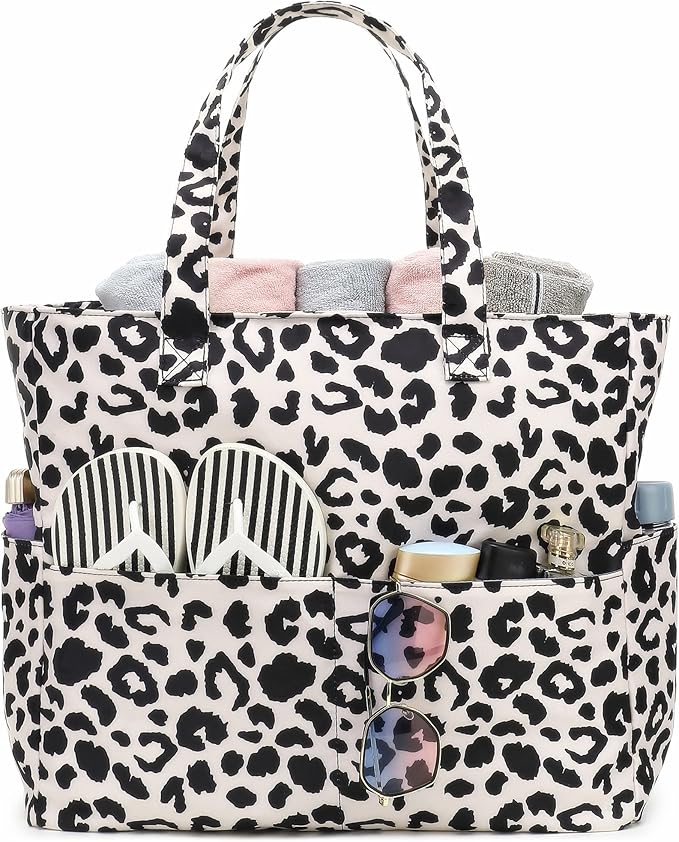 Waterproof Beach Tote Pool Bags for Women Ladies Extra Large Gym Tote Carry On Bag With Wet Compartment for Weekender Travel