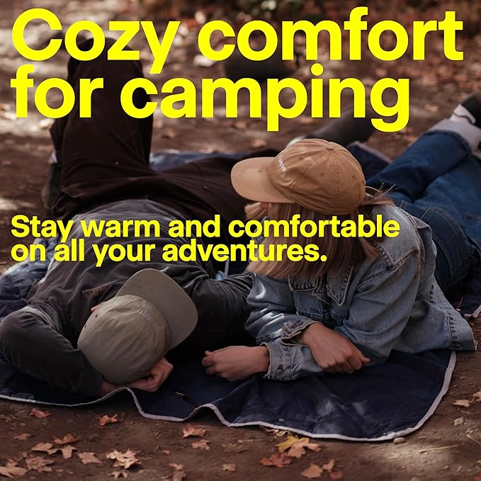 Gravel Layover Travel Blanket – Ultra-Light, Compact Down Alternative for Camping and Travel (Blue)