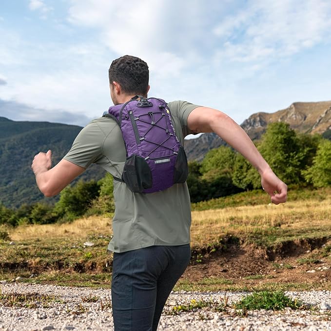 Lightweight Hydration Backpack, Running Backpack with 2L Water Bladder, Hydro Water Daypack for Cycling Hiking Rave for Men Women