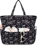 LEDAOU Large Beach Tote Bag Women Waterproof Sandproof Zipper Beach Tote Bag for Pool Gym Grocery Travel with Wet Pocket