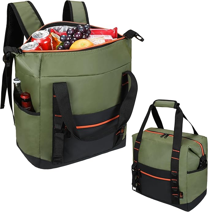 Tirrinia Cooler Backpack Waterproof Insulated for Men & Women,36 Cans Soft Leakproof Cooler Backpack, Portable Cooler for Camping, Beach, Fishing, Picnic, Travel, Outdoor