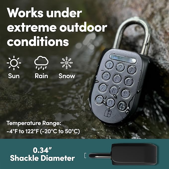 igloohome New Smart Padlock 2 (SP2) 2-Pack, The Toughest Smart Padlock – Generate Access from Anywhere with The Mobile app (iOS/Android) – No WiFi Needed, Waterproof & Rechargeable