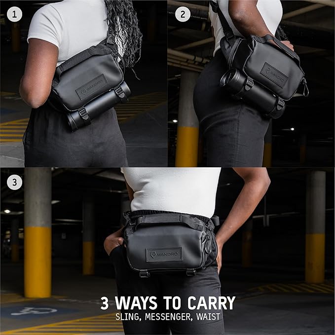 WANDRD ROGUE V1 3L Sling: Compact Camera Sling and Crossbody Bag with Fast Access, 3-Way Carry– Lightweight Everyday Bag Great for Travel, Photography, and Daily Use (Black)