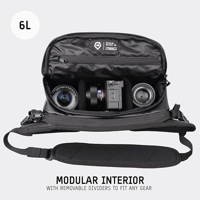 WANDRD ROGUE V1 6L Sling: Compact Camera Sling and Crossbody Bag with Fast Access, 3-Way Carry– Lightweight Everyday Bag Great for Travel, Photography, and Daily Use (Black)
