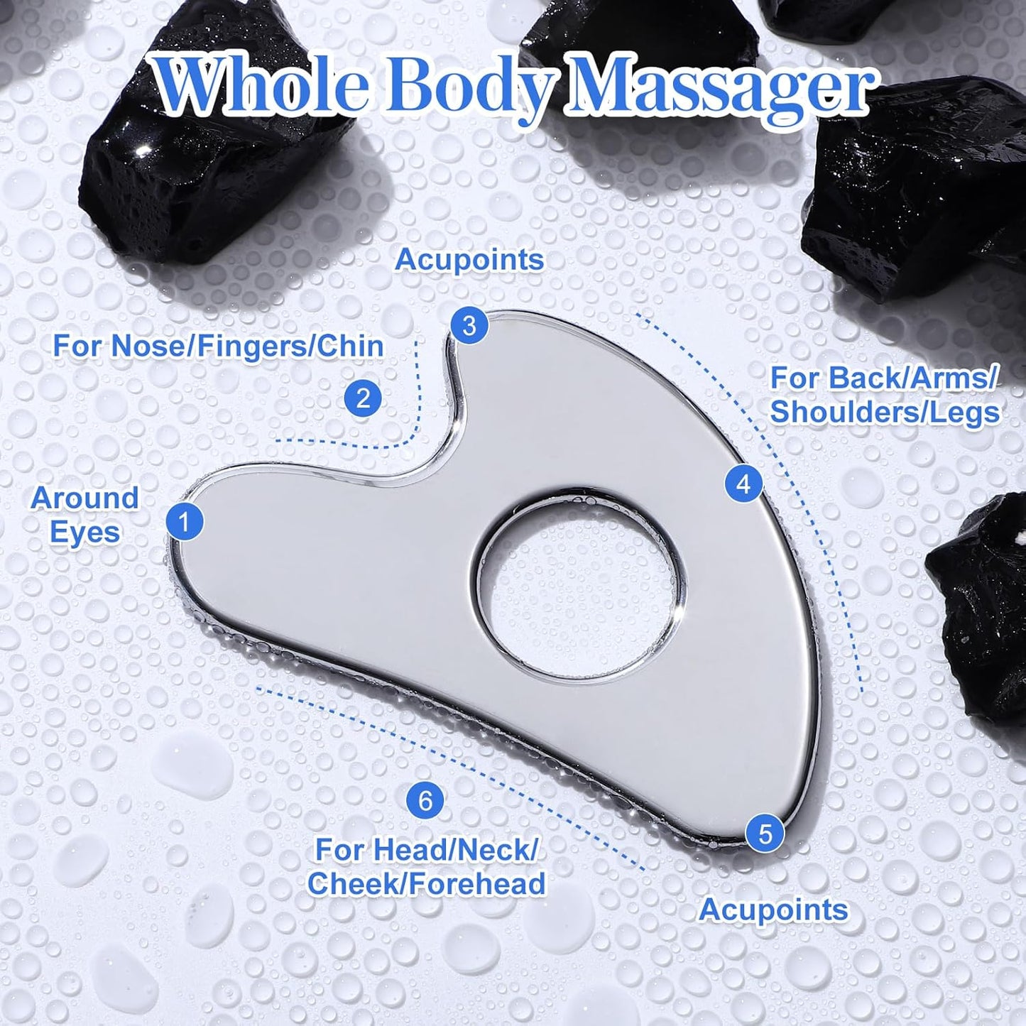 Gua Sha Facial Tool for Face Skincare Stainless Steel Gua Sha Board for Body Tensions Reduce Puffiness Festive Gifts Silver