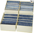 Jeans Drawer Organizers for Clothing, 5 Compartment Wardrobe Storage Box, Washable Clothes Organizer for Folded Clothes, Jeans, Pants, Leggings, t-shirts(Beige)