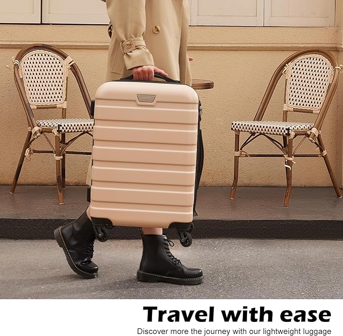 Coolife Luggage 3 Piece Set Suitcase Spinner Hardshell Lightweight TSA Lock (yellow, 3 piece set(20in24in28in))