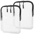 BORSALI TSA Quart Size Bag Approved for Carry On Travel - One (1) Quart Clear Toiletries, Cosmetic and 3-1-1 Liquids Toiletry Bag - 2 Pack