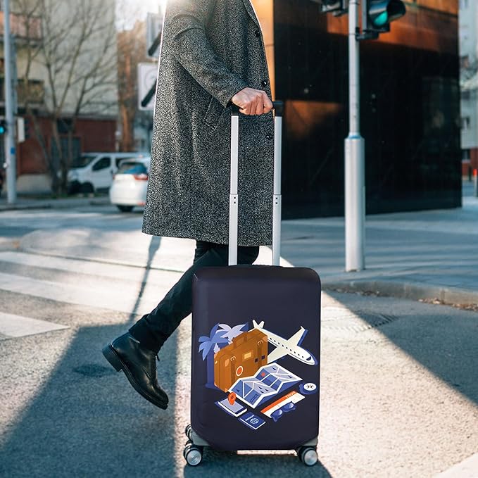 HYPER VENTURE Washable Luggage Cover - Fashion Suitcase Protector Fits 31-32 Inch Luggage (Journey, XL)