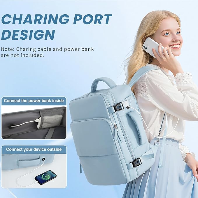 Travel laptop Backpack for Women, Personal Item Size Flight Approved, 16 Inch Laptop Bag with Multi-Pockets, College Computer Bag, Waterproof Carry On Backpack Casual Daypack Backpack