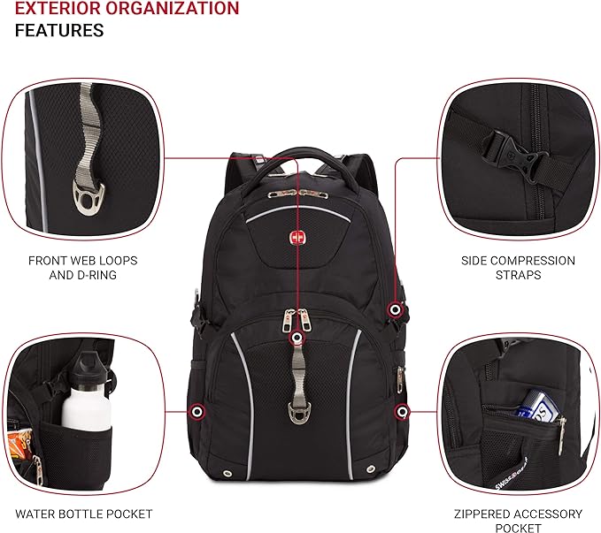 SwissGear 3258 Laptop Backpack, Black, 18.5-Inch