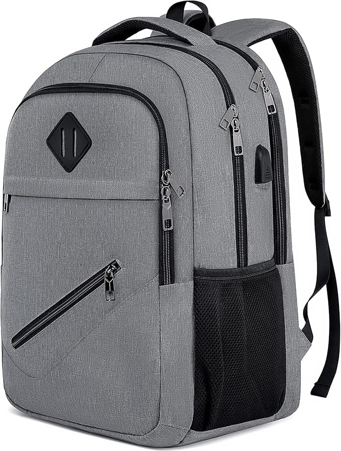 Backpack for Men and Women, School Backpacks for Teen Boys & Girls, Student Bookbag Fits 15.6 Inch Laptop with USB Charging Port, Water Resistant Travel Backpack, Sturdy Anti Theft Computer Bag Gifts