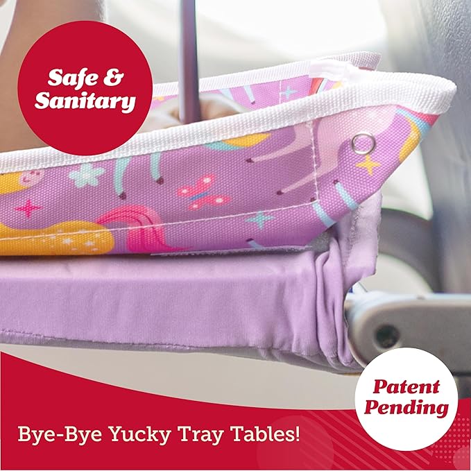 Lusso Gear Kids Airplane Tray Cover with Pockets - Airplane Essentials for Toddlers - Kids Travel Tray for Plane or Train - Organize Toys, Snacks - Tablet Holder - Flying Must Have (Airplanes Pattern)