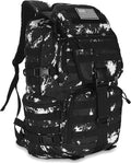 50L Military Tactical Backpack Hiking Waterproof Backpack Large Military Pack 3 Day Assault Pack Molle Bag Rucksack (Black Lightning)