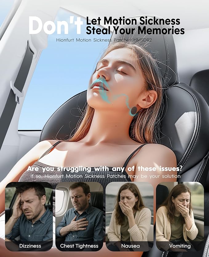 HMSDR2 80ct Motion Sickness Patches with Plant Essence – Lavender – Sea Sickness Patches for Cruise, Car, Airplane – Non-Drowsy, 72H Lasting