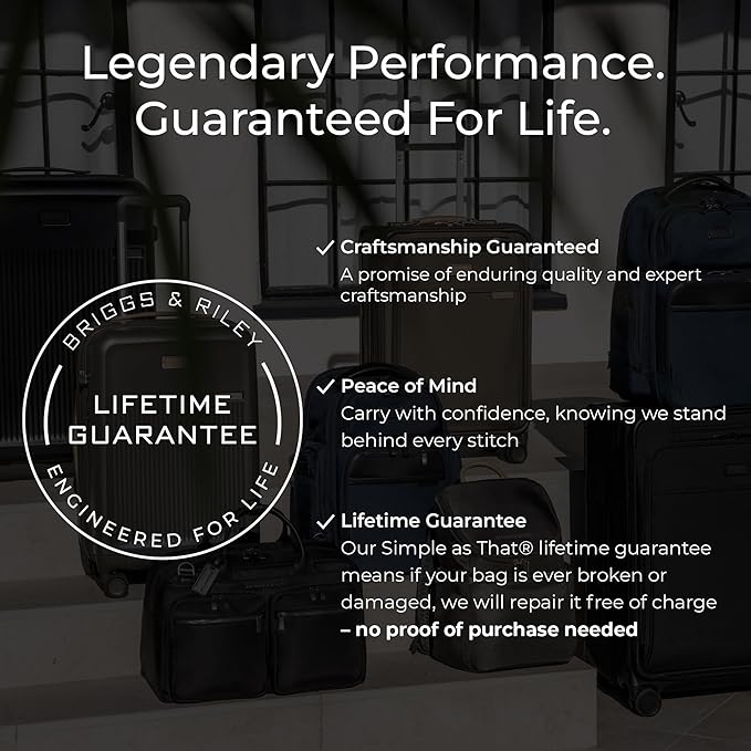 Briggs & Riley 31" Extra Large Expandable Spinner - Checked Luggage for Travel, Suitcases with Wheels, Softside Rolling Bag for Men & Women, Self-Repairing Zipper - Baseline Collection, Navy