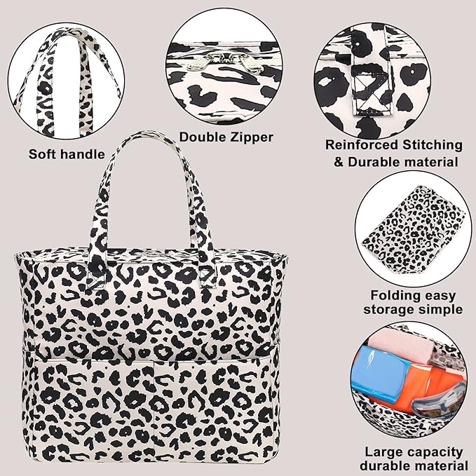 Waterproof Beach Tote Pool Bags for Women Ladies Extra Large Gym Tote Carry On Bag With Wet Compartment for Weekender Travel