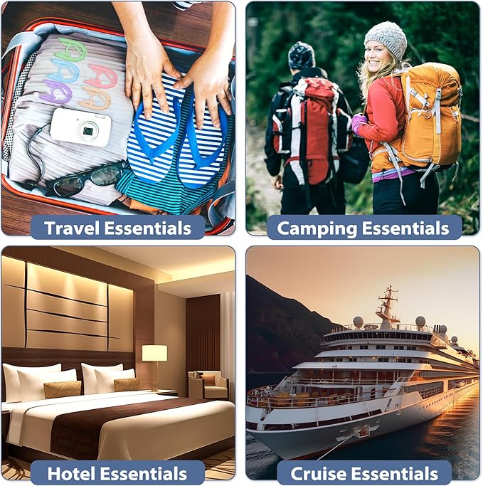 36 Pcs Travel Hangers Portable Foldable Travel Hanger Organizer, Plastic Cruise Ship Essentials Clothes Folding Hangers for Camping Flying RV Europe Vacation Essentials Suitcase, Brilliant Multi
