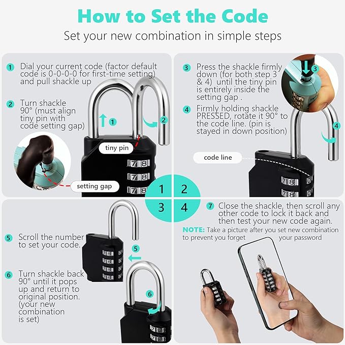 CL11MC Combination Lock, 4 Digit Outdoor Combination Padlock Set Your own Combination for Gym Locker Lock, School, Gates, Doors, Toolbox, Hasps and Storage (Mocha Mousse *1)